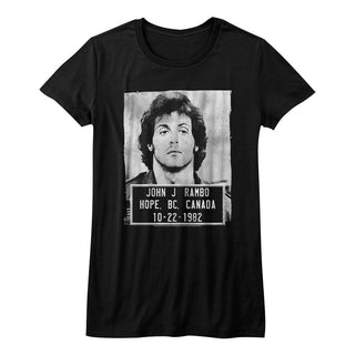 Rambo-Mugshot-Black Ladies S/S Tshirt - Coastline Mall