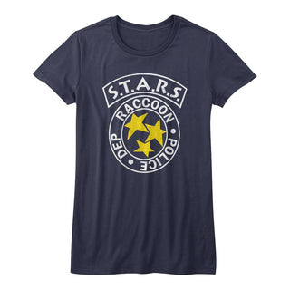 Resident Evil-Rpd Stars-Navy Ladies S/S Tshirt - Coastline Mall