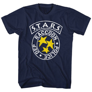 Resident Evil-Rpd Stars-Navy Adult S/S Tshirt - Coastline Mall