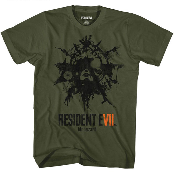 Resident Evil-Talisman-Military Green Adult S/S Tshirt - Coastline Mall