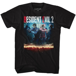 Resident Evil-Re2Make Cover-Black Adult S/S Tshirt - Coastline Mall