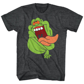 The Real Ghostbusters-Slimer-Black Heather Adult S/S Tshirt - Coastline Mall