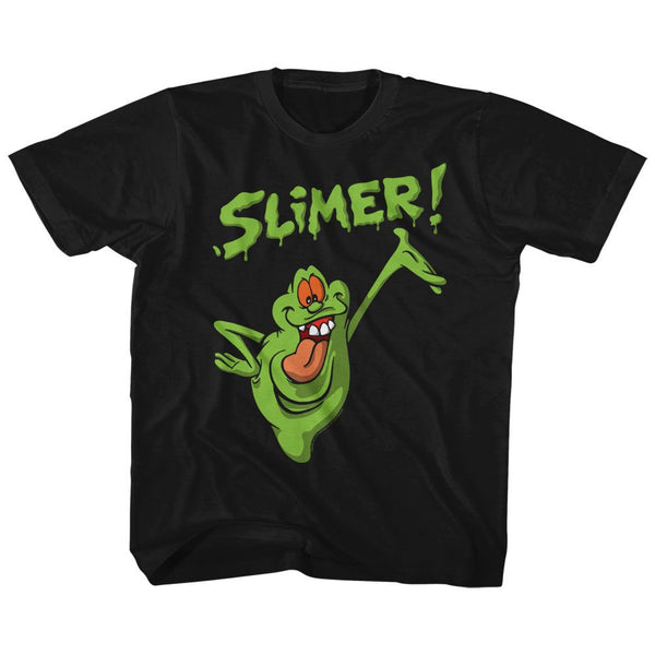 The Real Ghostbusters-Slimer!-Black Toddler-Youth S/S Tshirt - Coastline Mall