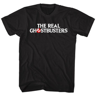 The Real Ghostbusters-Logo-Black Adult S/S Tshirt - Coastline Mall