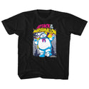 The Real Ghostbusters-Marshmallow Attacks-Black Toddler-Youth S/S Tshirt - Coastline Mall