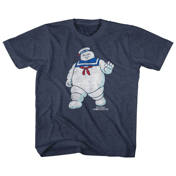 The Real Ghostbusters-Mr Stay Puft 2-Vintage Navy Toddler-Youth S/S Tshirt - Coastline Mall