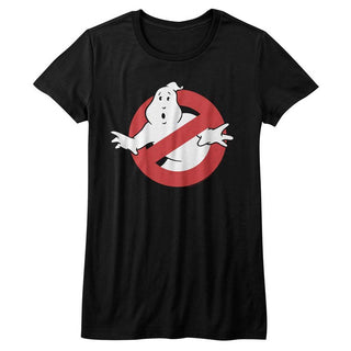 The Real Ghostbusters-Symbol-Black Ladies S/S Tshirt - Coastline Mall