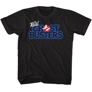 The Real Ghostbusters-Real Logo-Black Toddler-Youth S/S Tshirt - Coastline Mall