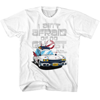 The Real Ghostbusters-Aint Afraid-White Toddler-Youth S/S Tshirt - Coastline Mall