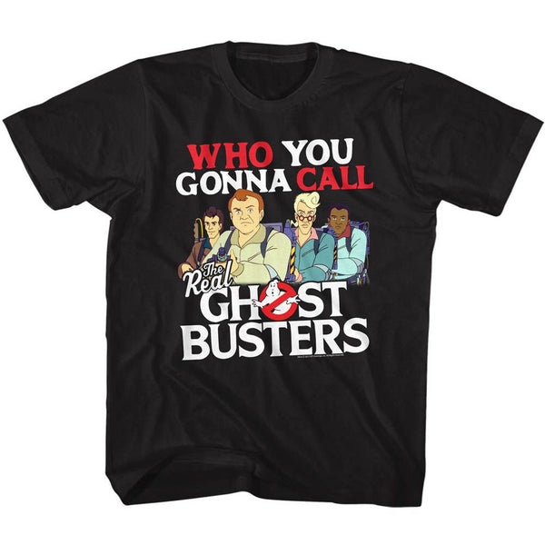 The Real Ghostbusters-Call Em-Black Toddler-Youth S/S Tshirt - Coastline Mall