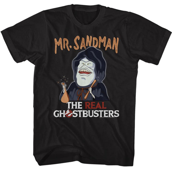 The Real Ghostbusters-Mr. Sandman-Black Adult S/S Tshirt - Coastline Mall