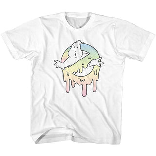 The Real Ghostbusters-Pastel Slime-White Toddler-Youth S/S Tshirt - Coastline Mall
