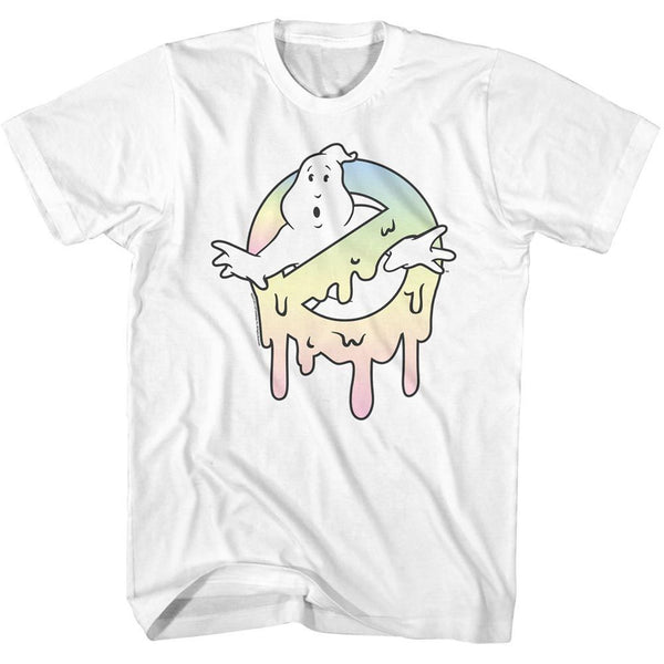 The Real Ghostbusters-Pastel Slime-White Adult S/S Tshirt - Coastline Mall