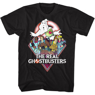 The Real Ghostbusters-Realgb-Black Adult S/S Tshirt - Coastline Mall