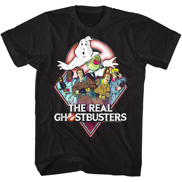 The Real Ghostbusters-Realgb-Black Adult S/S Tshirt - Coastline Mall