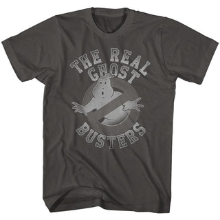 The Real Ghostbusters-Tonal Ghost Symbol-Smoke Adult S/S Tshirt - Coastline Mall