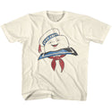 The Real Ghostbusters-Stay Puft Head-Natural Toddler-Youth S/S Tshirt - Coastline Mall