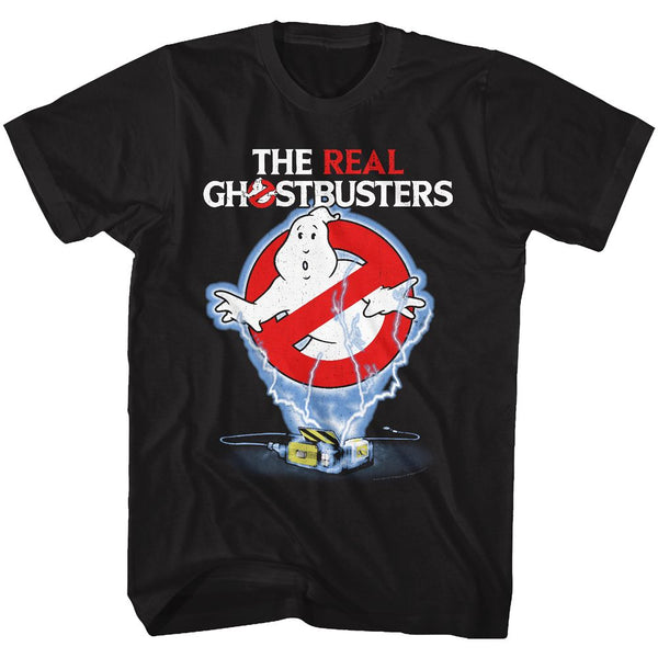 The Real Ghostbusters-Ghost Trap-Black Adult S/S Tshirt - Coastline Mall