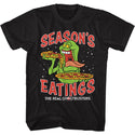 The Real Ghostbusters - Seasons Eatings Logo Black Short Sleeve Adult T-Shirt tee - Coastline Mall