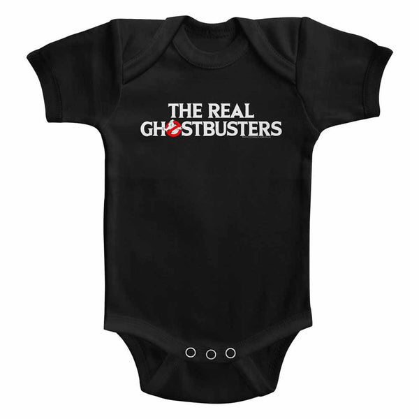 The Real Ghostbusters - Logo | Black S/S Infant Bodysuit - Coastline Mall