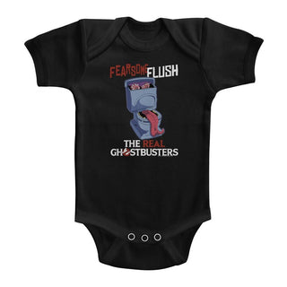 The Real Ghostbusters - Fearsome Flush | Black S/S Infant Bodysuit - Coastline Mall