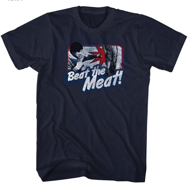 Rocky-Beat The Meat-Navy Adult S/S Tshirt - Coastline Mall