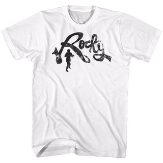 Rocky-Rocky Cursive-White Adult S/S Tshirt - Coastline Mall