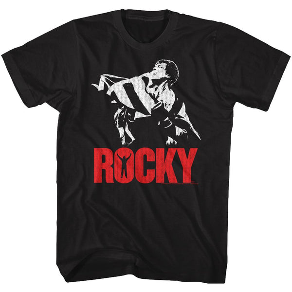 Rocky-Rocky Flag-Black Adult S/S Tshirt - Coastline Mall
