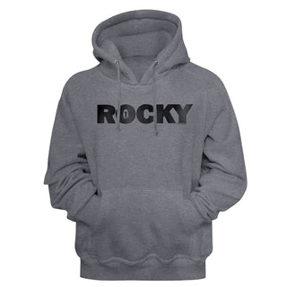 Rocky - Logo Gunmetal Heather Adult Long Sleeve Pullover Hoodie - Coastline Mall