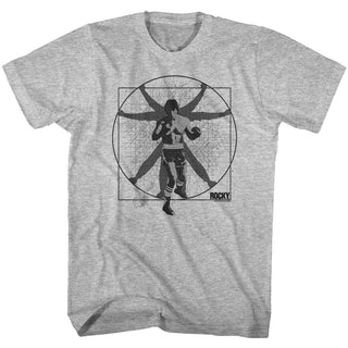 Rocky-Vitruvian Rocky-Gray Heather Adult S/S Tshirt - Coastline Mall