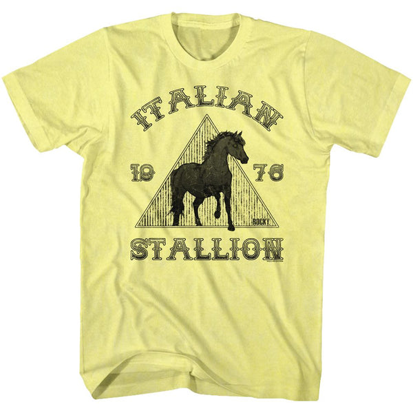 Rocky-Italian Stallion-Yellow Heather Adult S/S Tshirt - Coastline Mall