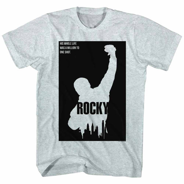 Rocky-Blocked Out-Gray Heather Adult S/S Tshirt - Coastline Mall