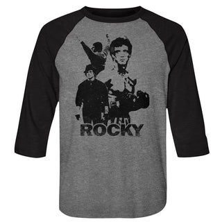 Rocky-Rocky-Premium Heather/Vintage Black Adult 3/4 Sleeve Raglan - Coastline Mall