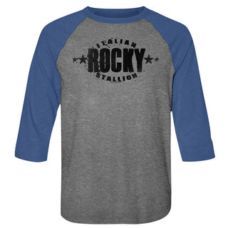 Rocky-Stars-Premium Heather/Vintage Royal Adult 3/4 Sleeve Raglan - Coastline Mall