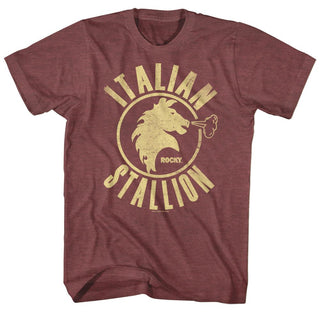 Rocky-Stallion-Vintage Maroon Heather Adult S/S Tshirt - Coastline Mall