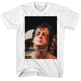 Rocky-Yo Adrian Snap-White Adult S/S Tshirt - Coastline Mall