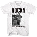 Rocky-40Th-White Adult S/S Tshirt - Coastline Mall