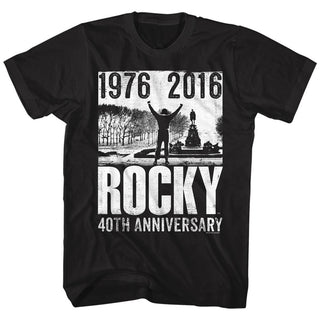 Rocky-40Th Anniversary 3-Black Adult S/S Tshirt - Coastline Mall