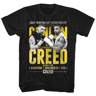 Rocky-Conlan Vs Creed-Black Adult S/S Tshirt - Coastline Mall