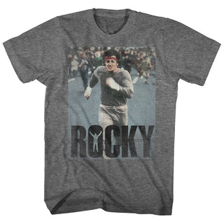 Rocky-Am Doing A Run-Graphite Heather Adult S/S Tshirt - Coastline Mall