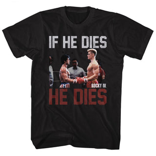 Rocky-If He Dies-Black Adult S/S Tshirt - Coastline Mall