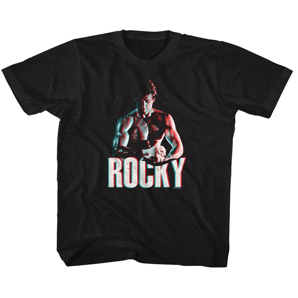 Rocky-3D Muscles-Black Toddler-Youth S/S Tshirt - Coastline Mall