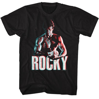 Rocky-3D Muscles-Black Adult S/S Tshirt - Coastline Mall