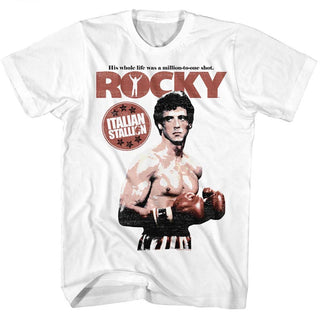 Rocky-Million To One-White Adult S/S Tshirt - Coastline Mall