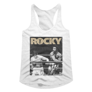 Rocky-Rocky One-White Ladies Racerback - Coastline Mall