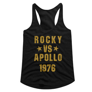 Rocky-Rocky Vs Apollo-Black Ladies Racerback - Coastline Mall