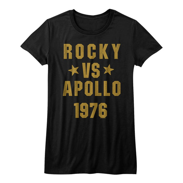 Rocky-Rocky Vs Apollo-Black Ladies S/S Tshirt - Coastline Mall