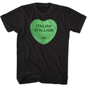 Rocky-Italian Stallion Heart-Black Adult S/S Tshirt - Coastline Mall