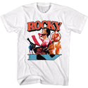 Rocky-Now He's Got A Flag-White Adult S/S Tshirt - Coastline Mall
