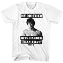 Rocky-Hits Harder Than That-White Adult S/S Tshirt - Coastline Mall